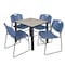 Kee Kee Square Table & Chair Set, Wood, Metal, Polypropylene Top TB3030PLBPBK44BE - alternate 1